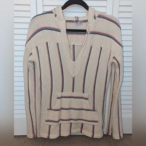 Ron Jon Surf Shop Beachy Hoodie, Cream Stripe, Size Medium